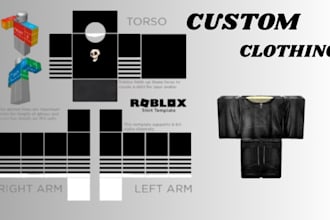 design your custom 2d roblox clothing based on what you provide