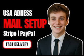set up USA virtual address and mail forwarding for stripe, paypal, llc