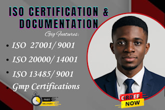 do gmp certification, iso 27001, 9001,14001, 20001 documentation