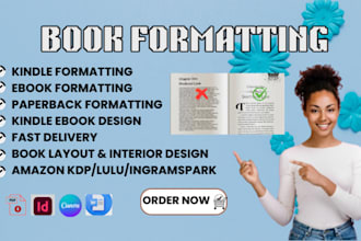 edit kindle ebook formatting, design book layout and publish on amazon KDP, lulu
