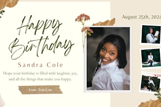 design birthday card, postcard, bronchure, 3d logo and event flyer