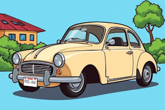 draw your favorite car into a cartoon portrait
