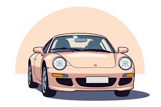 draw your car into vector cartoon portrait