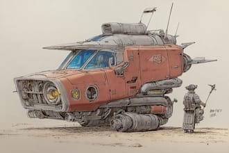design sci fi vehicle and character