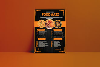 create premium food menu and restaurant flyer design