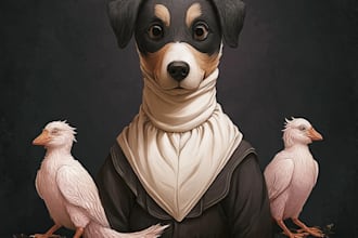 draw your pet portrait into cute disney style