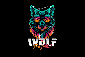 design outstanding wolf head, viking, vegetable, duck vintage logo