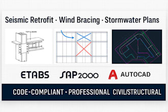 do seismic retrofit design, wind load analysis, stormwater plan calculation