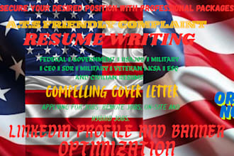 write a killer ats federal, professional, government, usajobs and resume writing