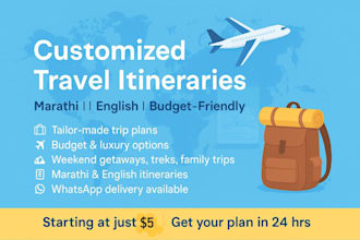 create a personalized travel itinerary and budget trip plan in india