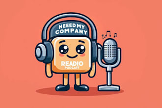 design radio podcast mascot logo with free revisions