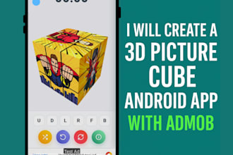 create a 3d picture cube android game with admob