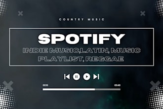 country music, spotify promotion, indie music,latin, music playlist, reggae