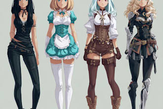 make anime and game style characters art