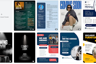 send editable premium canva templates resume CV flyer post