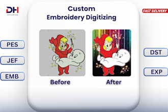 deliver high quality embroidery digitizing for flat puff and appliqué pattern