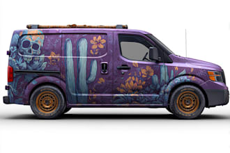 creative custom car wrap, van wrap, truck wrap
