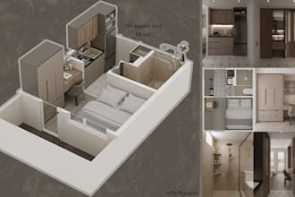 design studio, small apartment and service apartment
