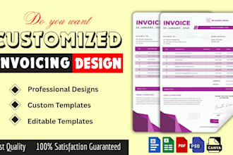 design editable invoice, letterhead, quotation template