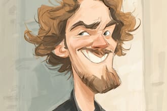 draw a funny cartoon caricature portrait caricature