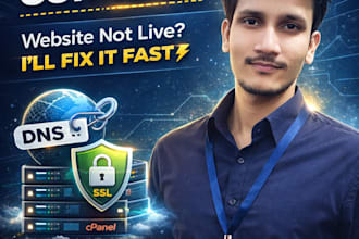 connect your domain, fix dns, nameservers and make site live