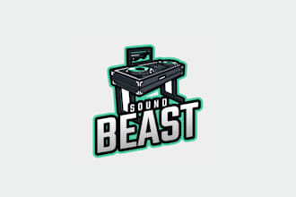dj monogram logo with stylish typography