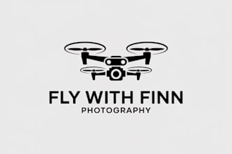 create attractive sleek monochrome drone logo design