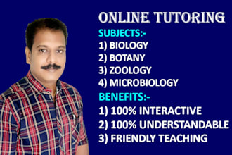 teach biology, botany and zoology from grade 6 to 12