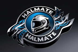 creative bike halmate mascot logo