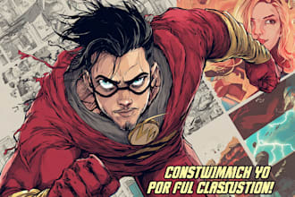 draw you a dc or marvel style comic book superhero character