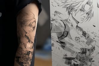 make your dream anime, manga tattoo design