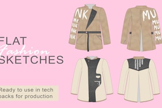make fashion technical flat sketches