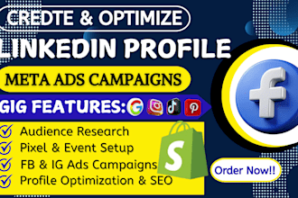 optimize linkedin business profiles or create facebook meta ads campaigns
