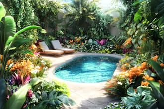 draw your landscape, backyard, garden, patio and site plan