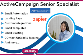 setup active campaign automation activecampaign landing page, and email campaign