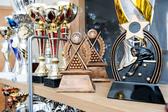 design 3d modeling, product renders for trophies, medals, awards in 3d printing