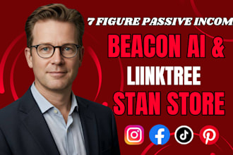 setup and design beacon ai, linktree, stan store for your social media account