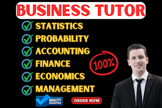 teach statistics probability and accounting finance management economics tutor