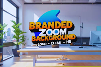create a branded virtual zoom background with your logo and business style 24hrs