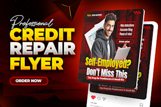 design credit repair flyer , tax flyer and instagram post
