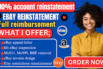 reinstate suspended ebay account, remove bbe mc999,mc011,mc195,mc113 restriction
