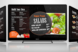 design professional tv menu, price list sales sheet
