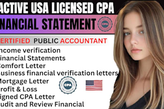 provide CPA financial statement, comfort mortgage letter, income verification