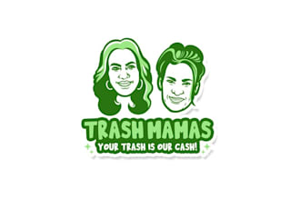 make trash mamas cartoon logo design