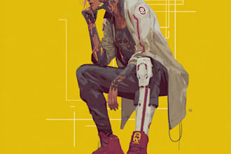 make illustration in scifi cyberpunk, neo tokyo style