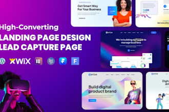 design lead capture landing page using carrd, funnelish, wordpress, wix, framer