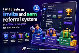 create an invite and earn referral system or affiliate program for your website