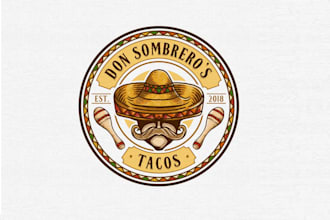 design restaurant food truck trailer wrap bakery mexican logo for your business