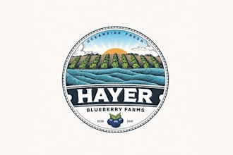 design outstanding logo for hayer blueberry farms