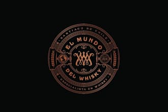 design amazing whisky wine bar logo